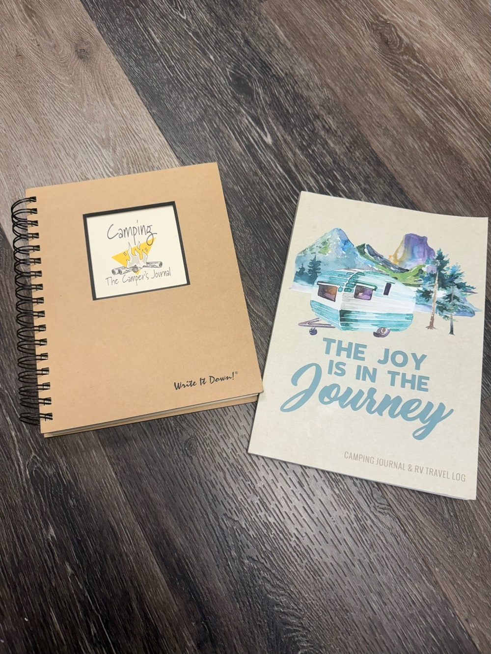 Source Unknown Beige Spiral Camping Journal & Cream RV Travel Log